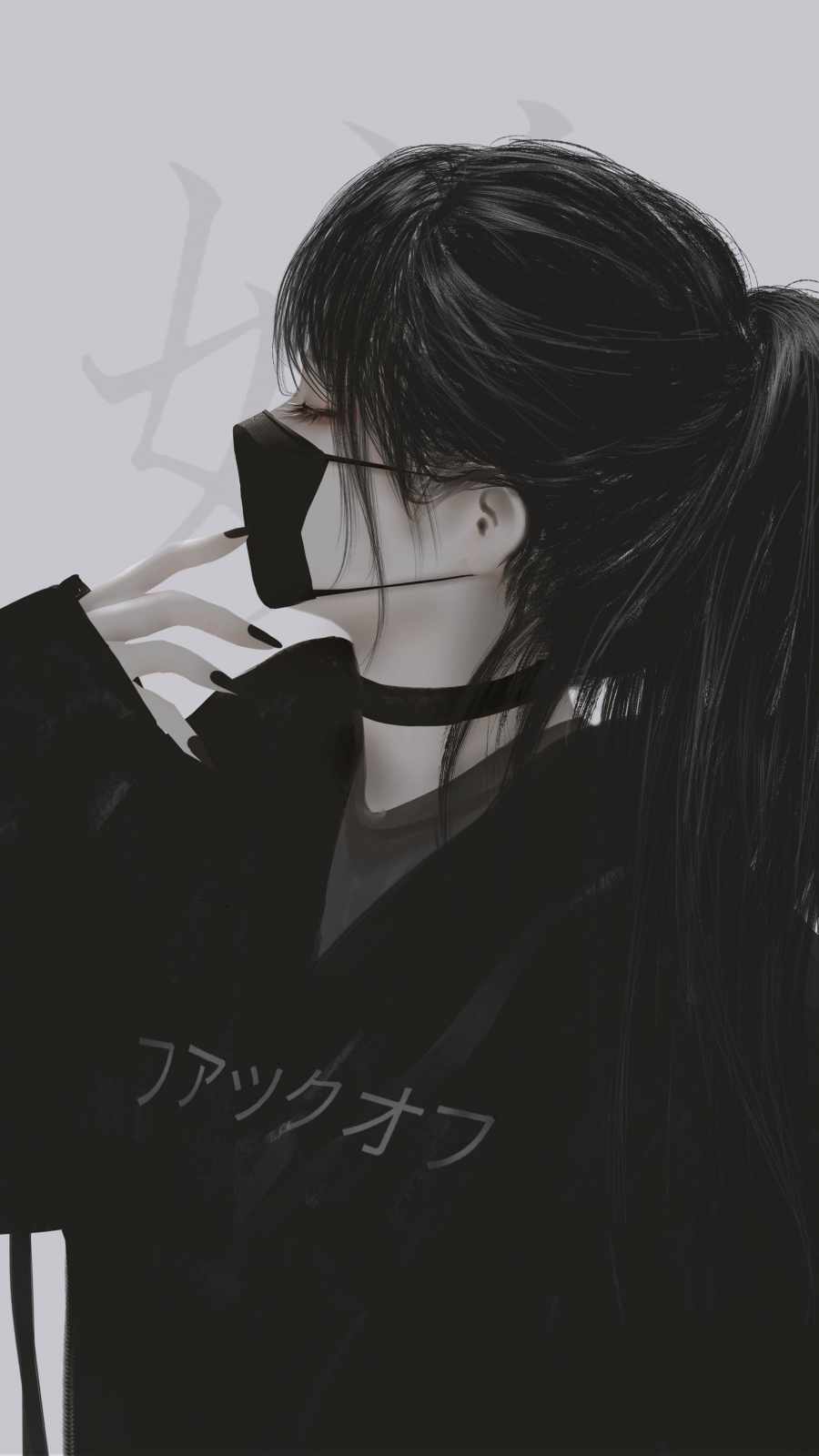 Black mask girl iphone wallpaper
