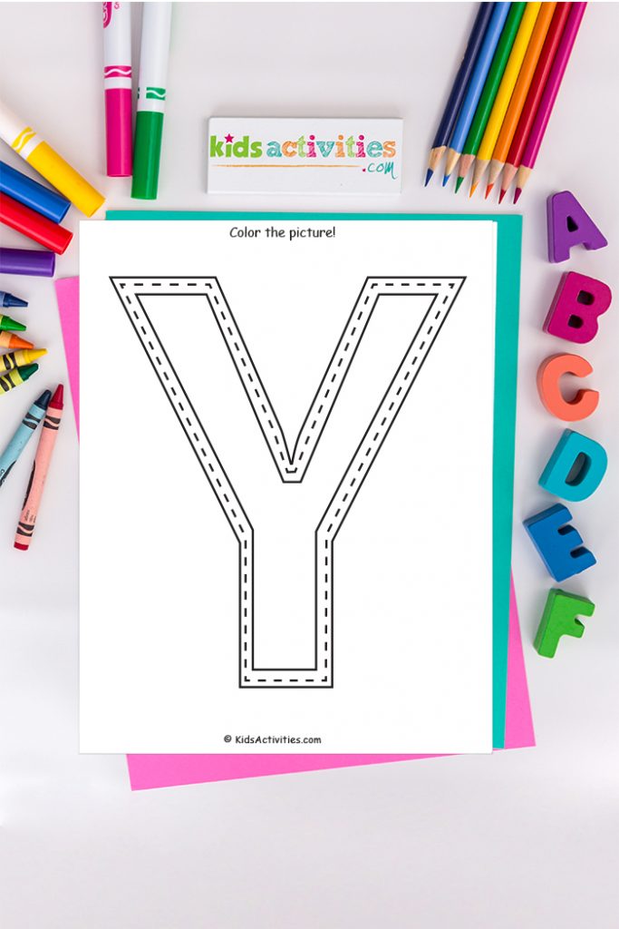 Letter y coloring page free alphabet coloring page kids activities blog