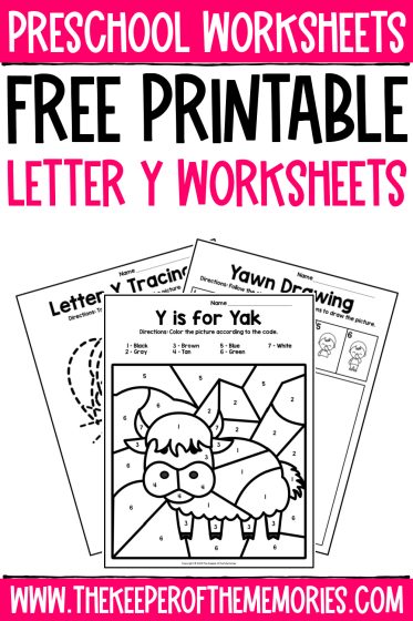 Free printable letter y worksheets