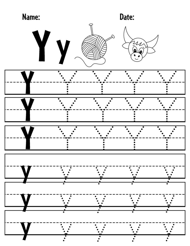 Free letter y worksheets for preschool â the hollydog blog