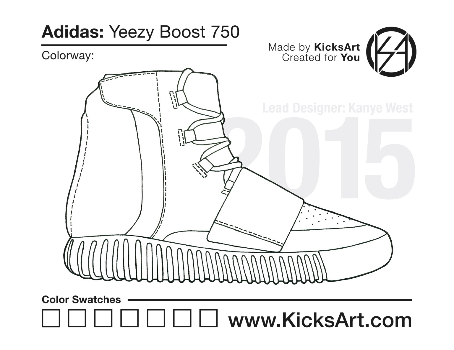 Adidas yeezy boost sneaker coloring pages