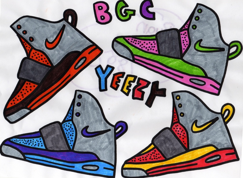 Air yeezy and ipod touch coloring sheets â