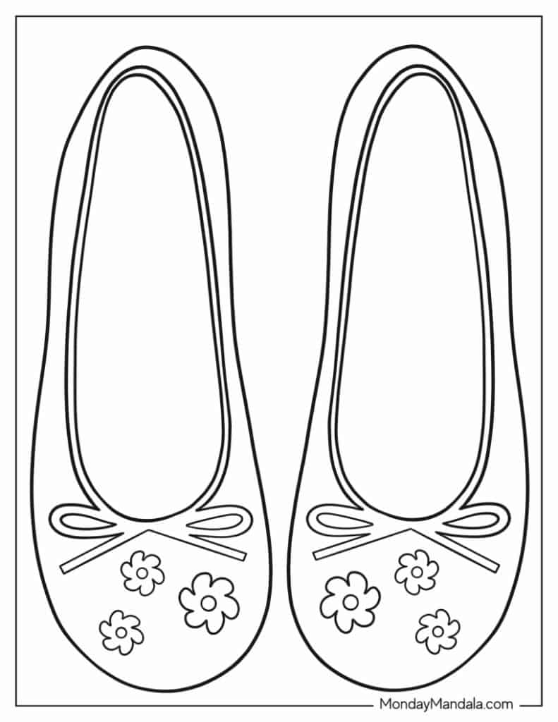 Shoe coloring pages free pdf printables