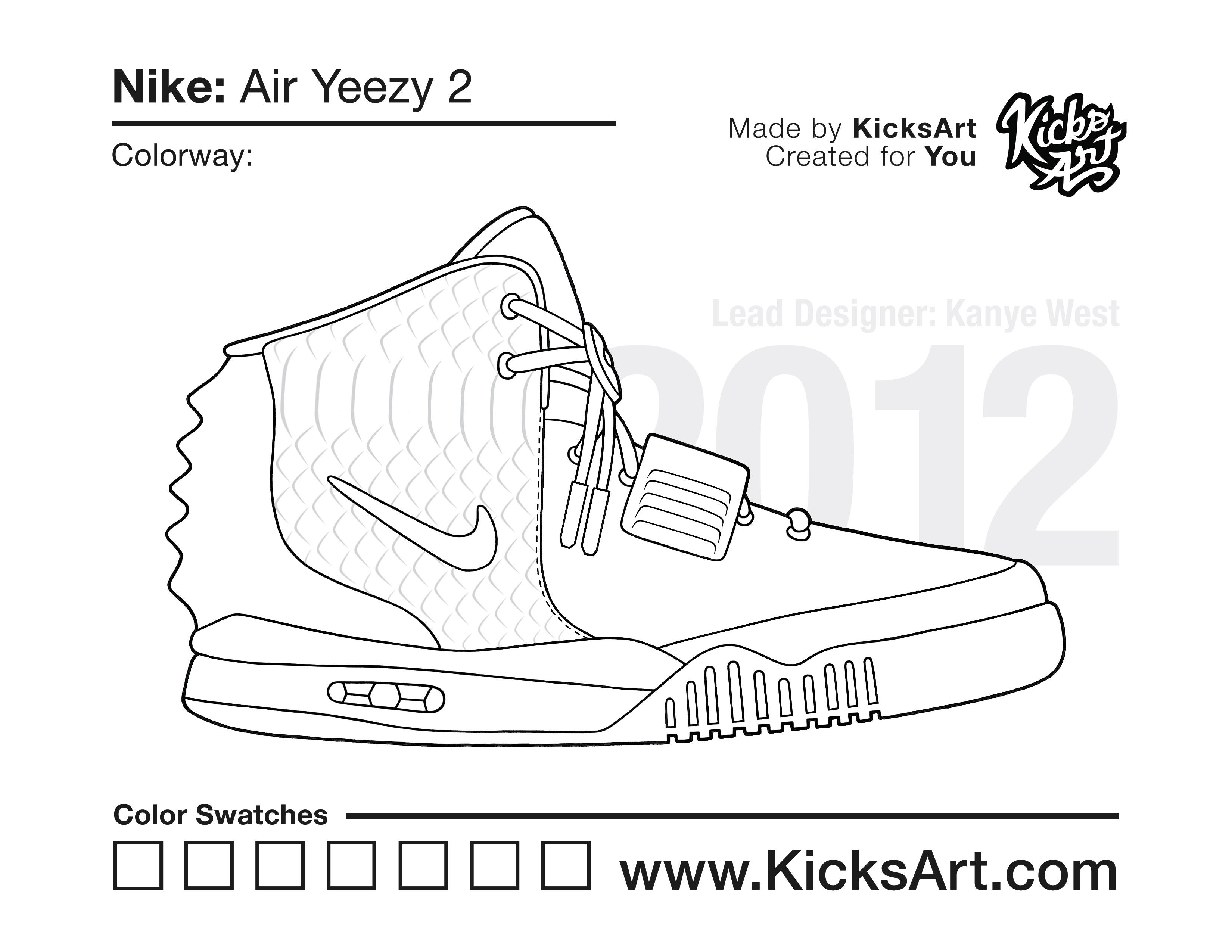 Nike air yeezy sneaker coloring page ðâï rnike