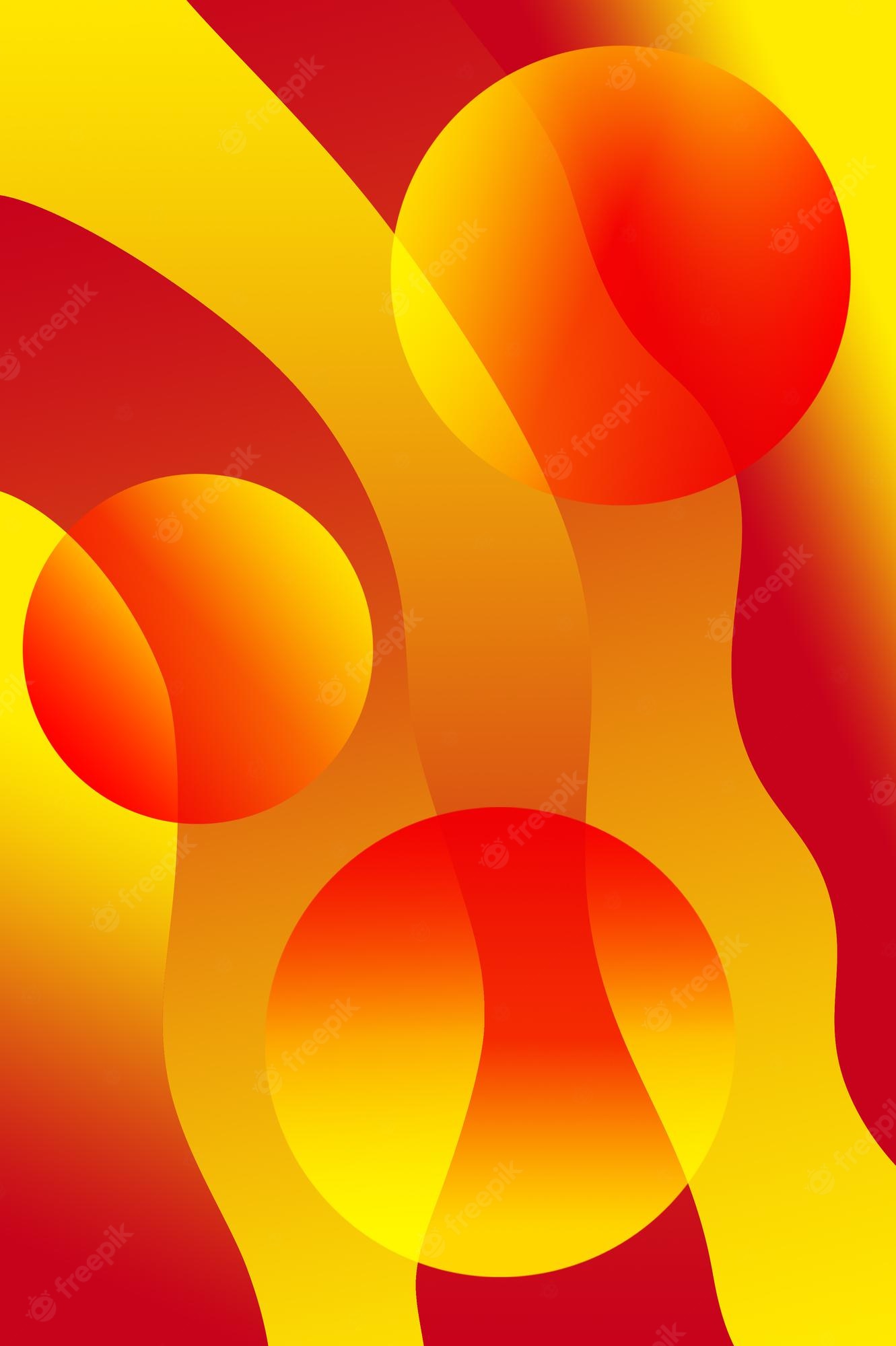 Premium photo abstract beautiful modern background with gradient sphere red and yellow colors gradient graphic arts for posters banners wallpaper design trends zine culture pop art retro style