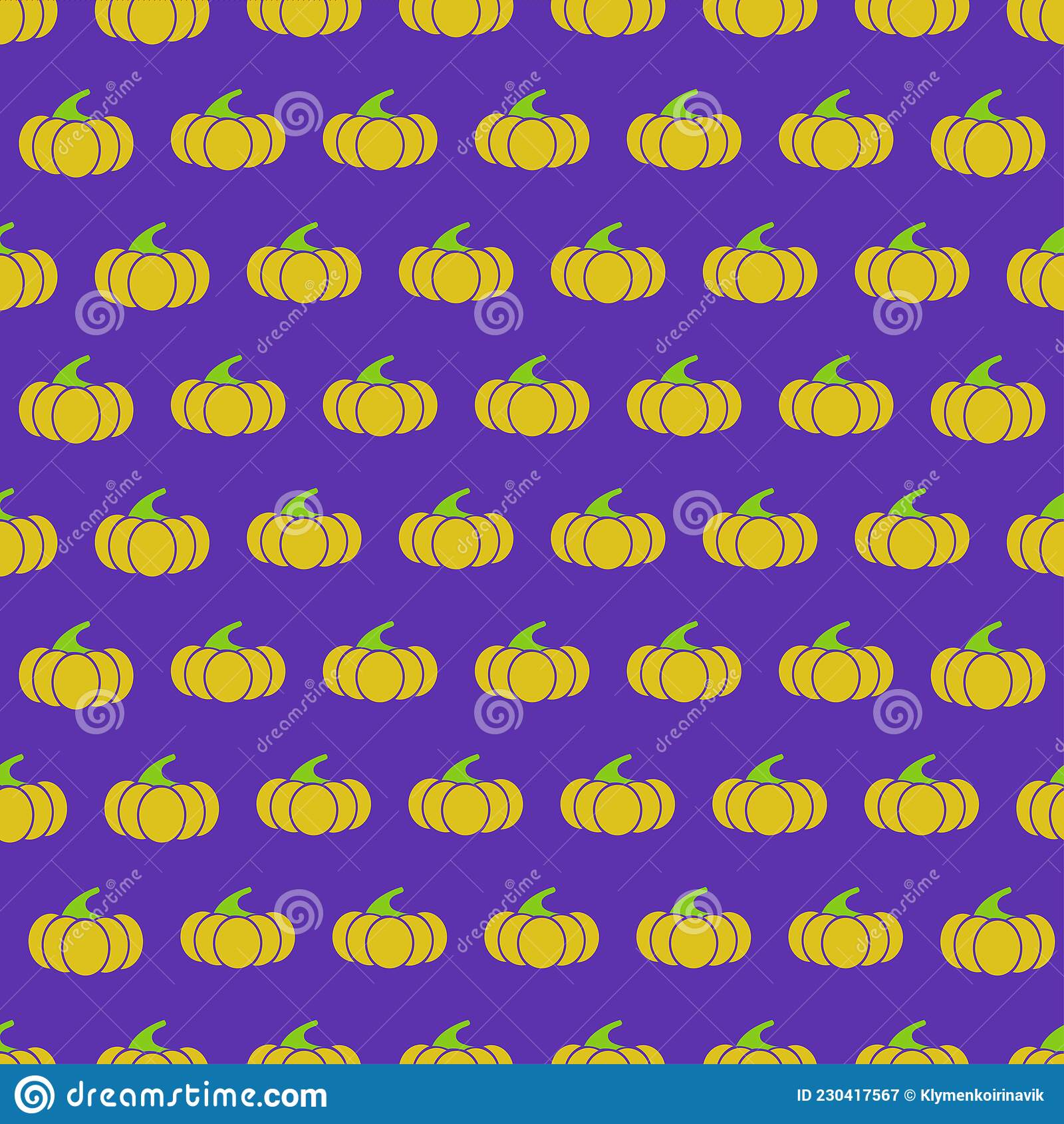 Seamless halloween pumpkin pattern yellow pumpkin on purple background stock vector