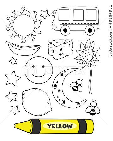Color yellow coloring book illustration