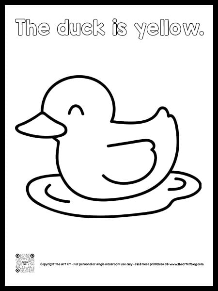 Yellow duck coloring pages dotted font â the art kit