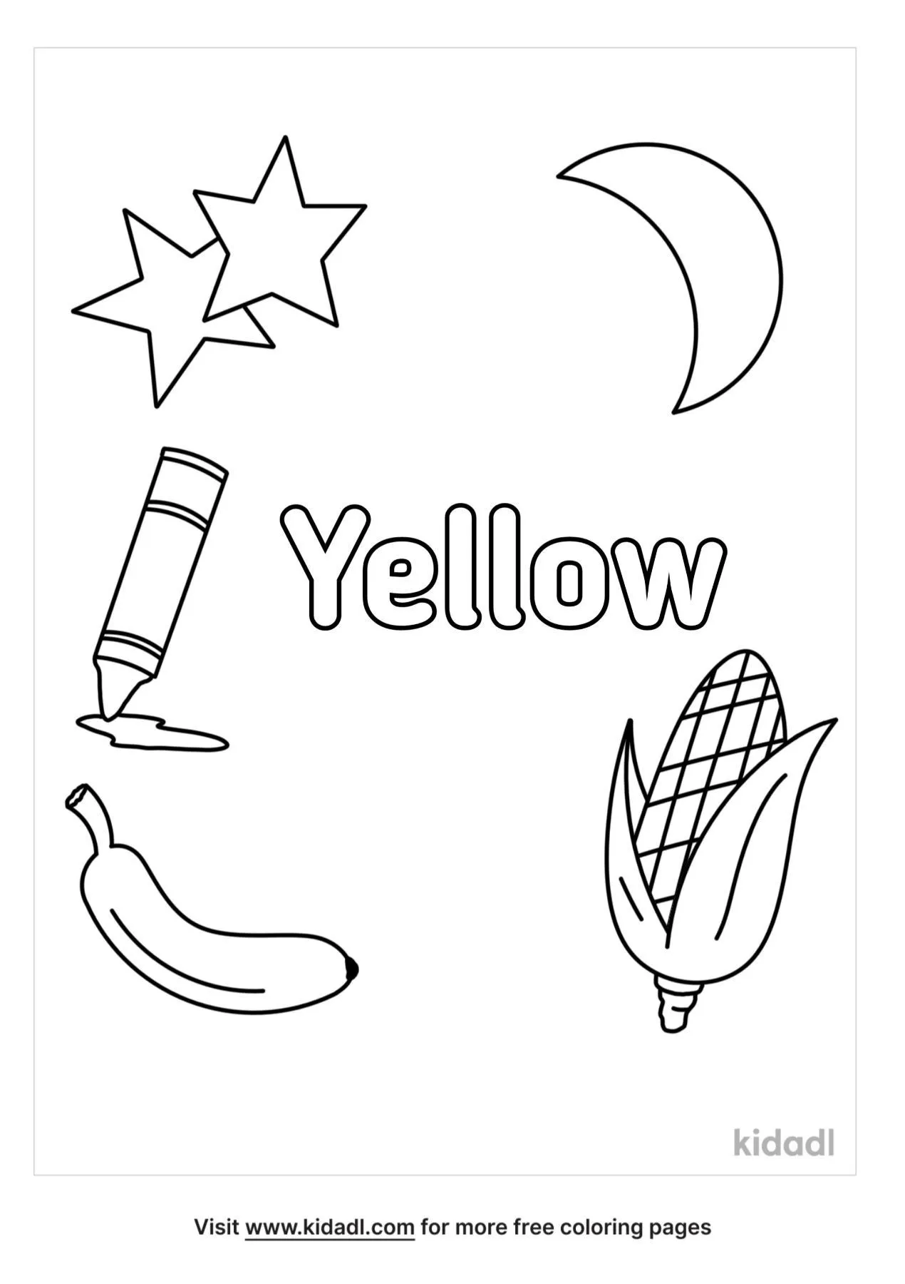 Free the color yellow coloring page coloring page printables