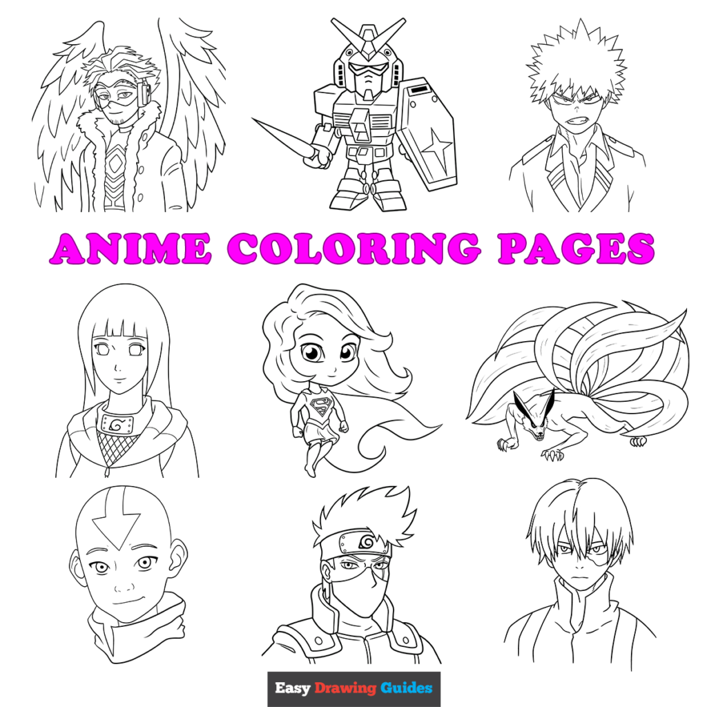 Free printable anime coloring pages for kids