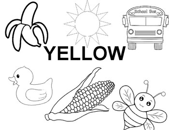 Yellow coloring page by marissa chill tpt