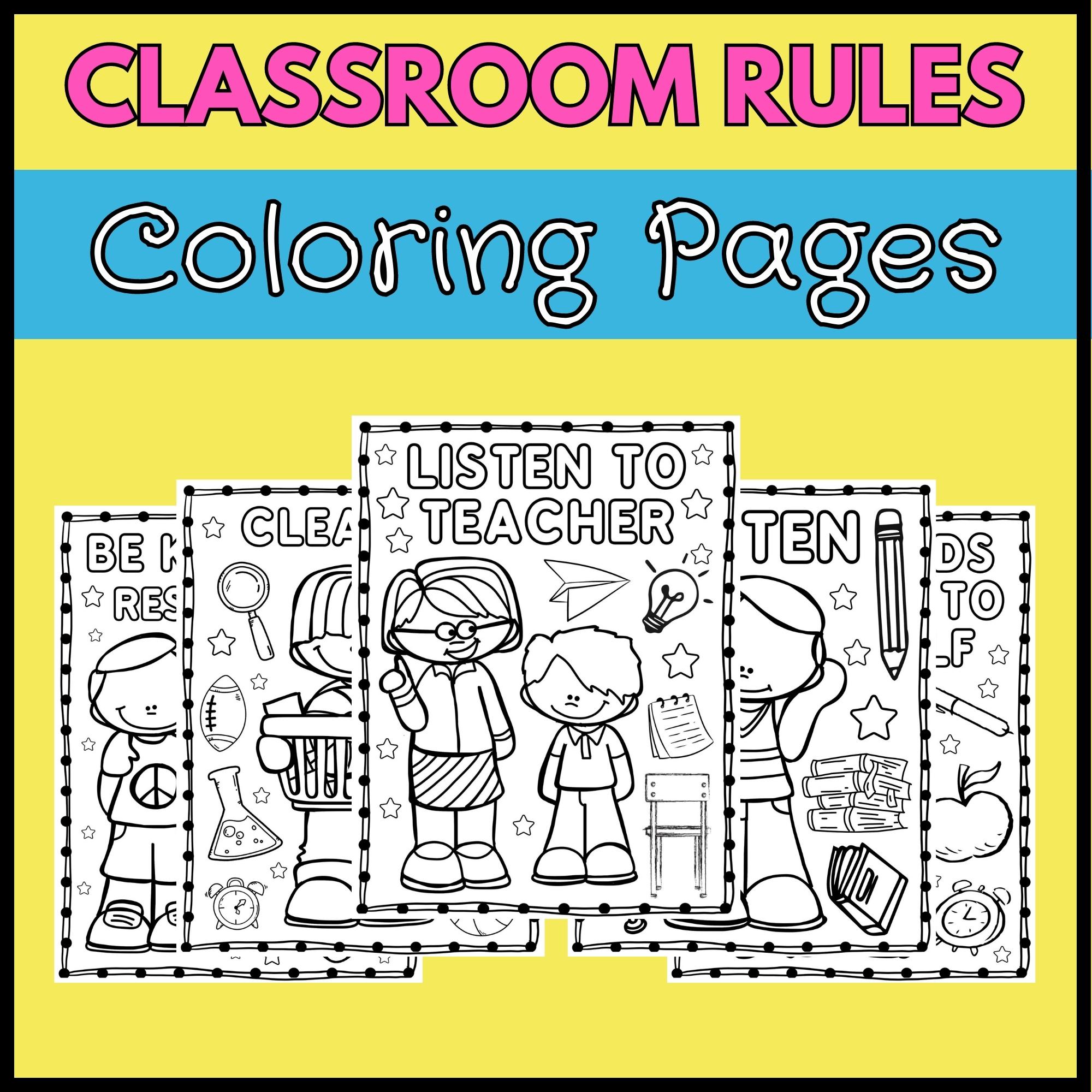 Classroom rules coloring pages