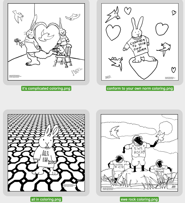 Coloring pages set â yellow shirt squad by doodleslice