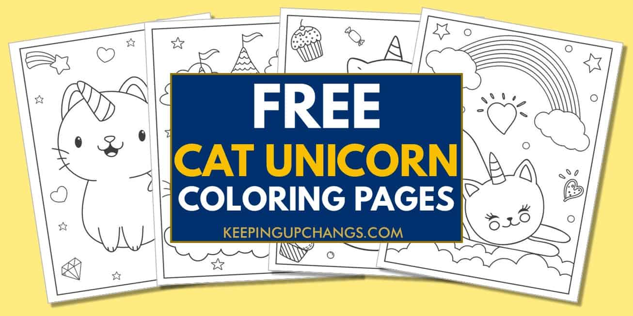 Free cat unicorn coloring pages sheets popular printables
