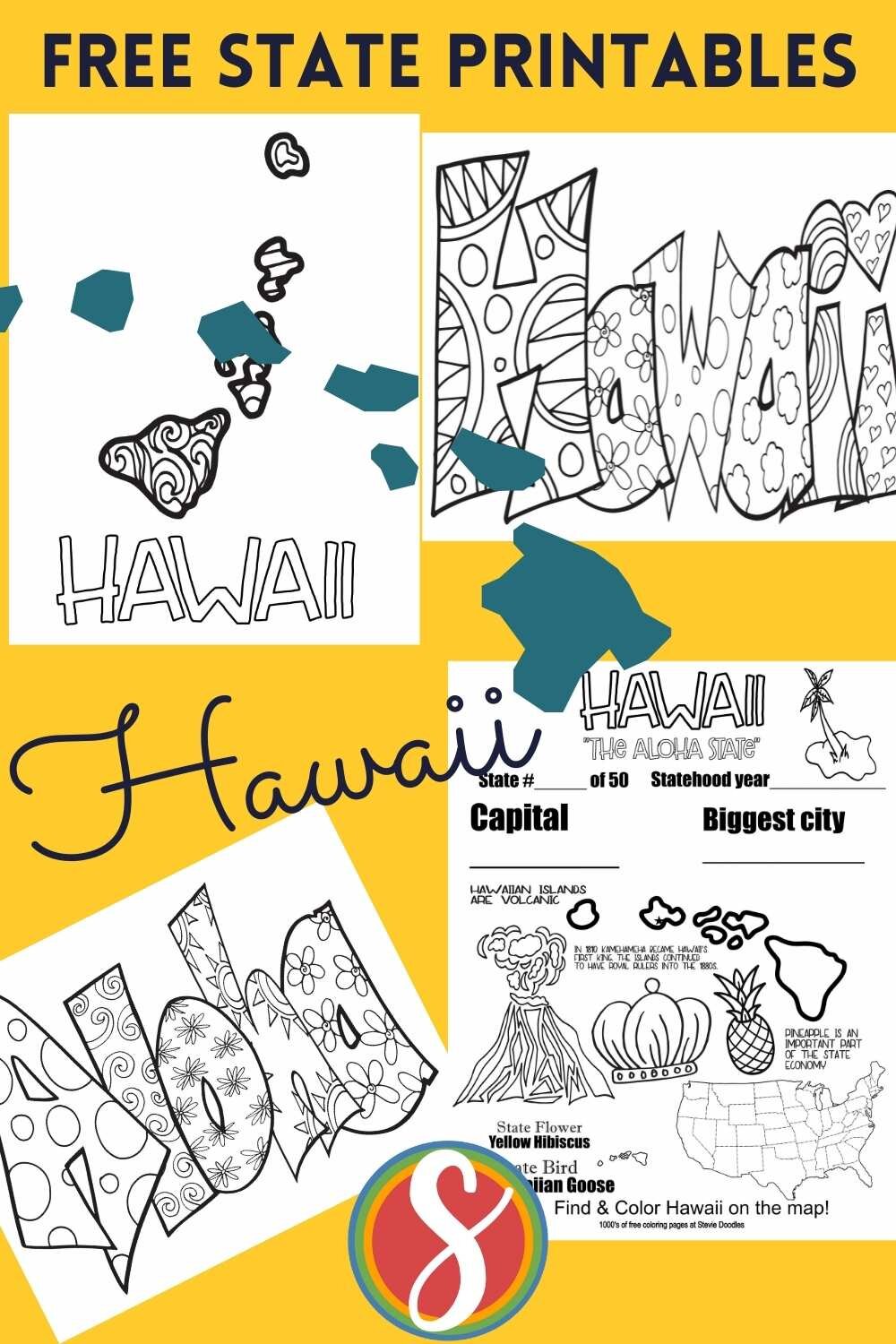 Free hawaii coloring pages â stevie doodles