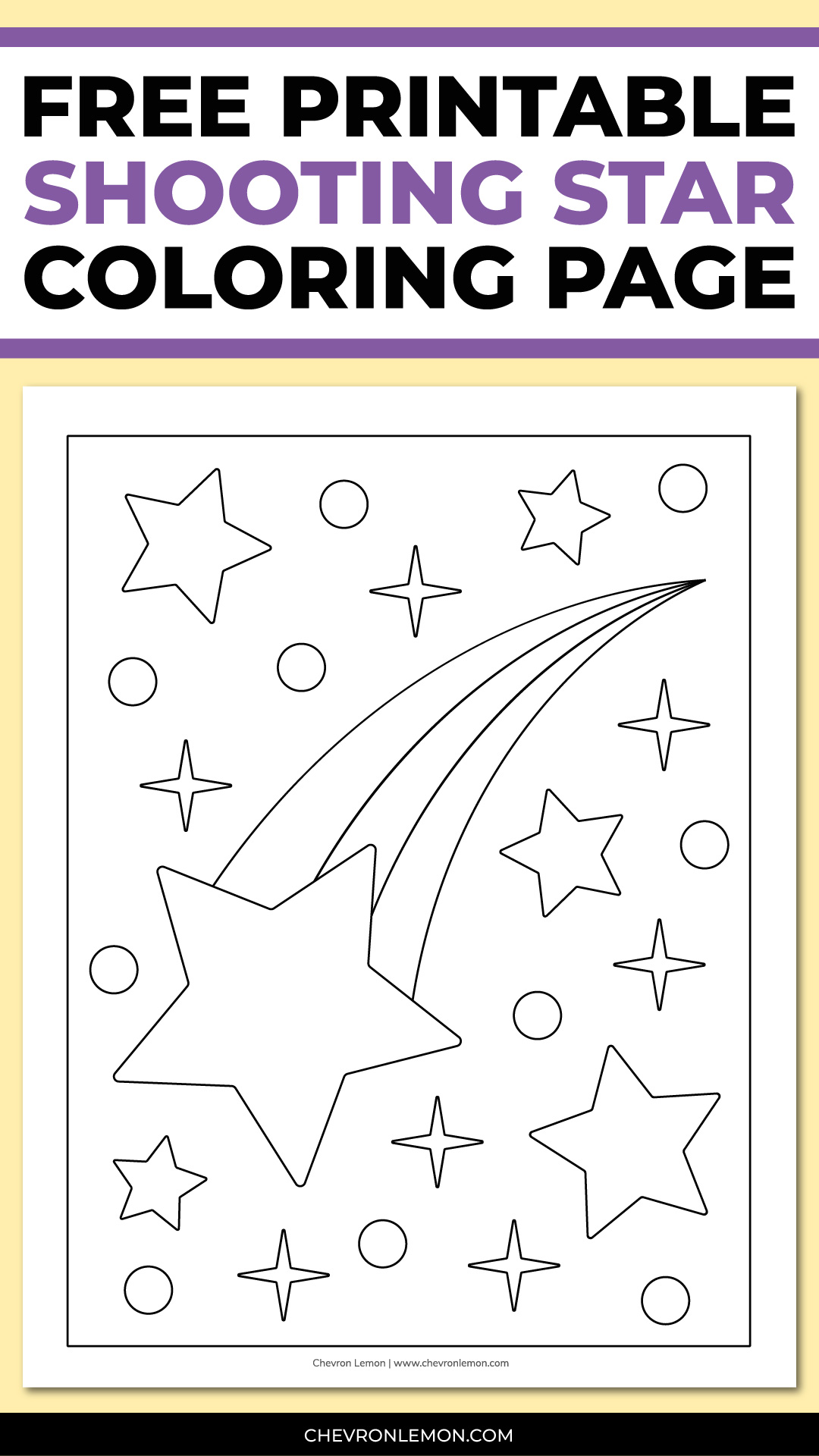 Printable shooting star coloring page