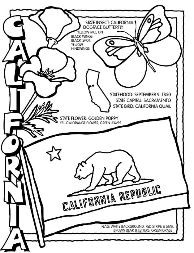 California coloring pages printable for free download