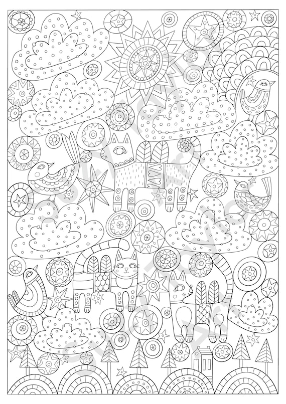 Kitty angels printable coloring page