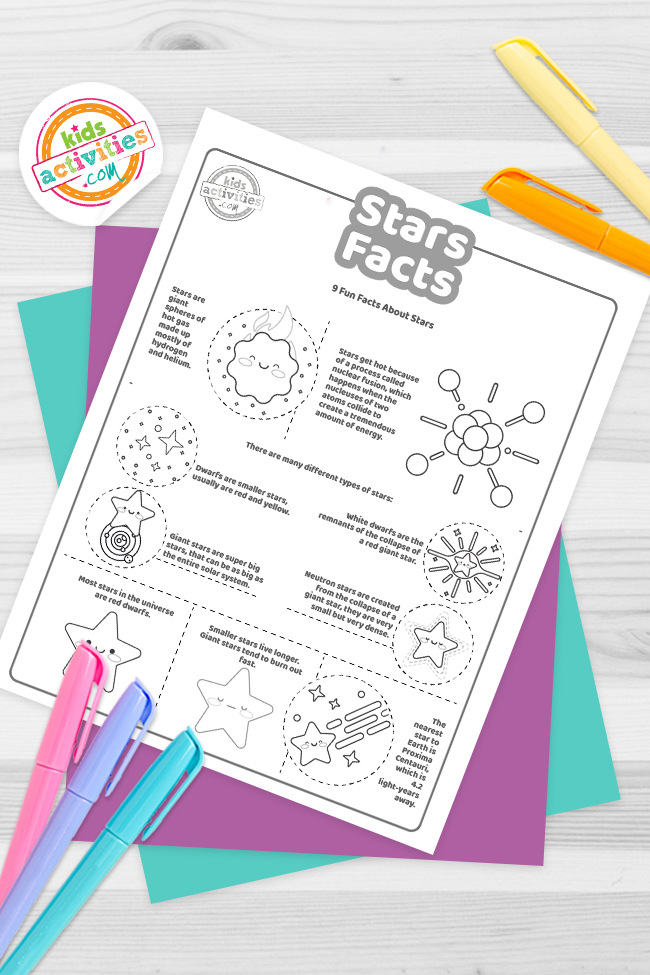 Fun facts about stars facts for kids to print and learn kids activities blog
