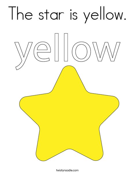 The star is yellow coloring page