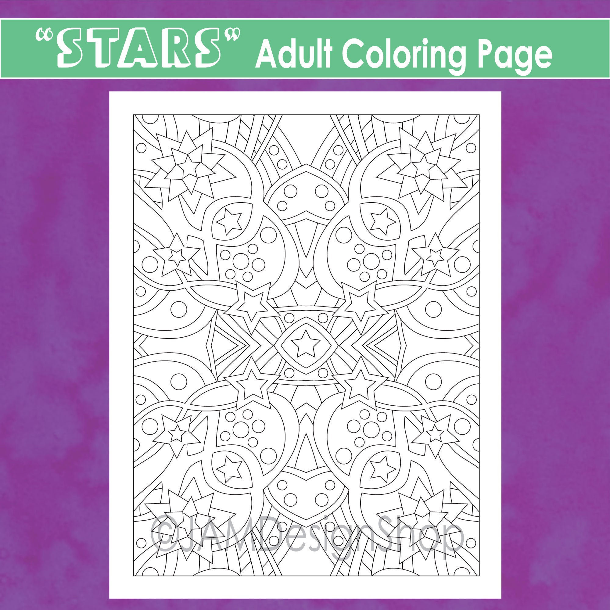 Coloring page star design star pattern coloring for adults