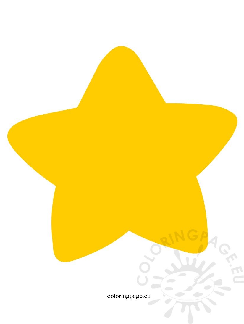 Isolated yellow star coloring page