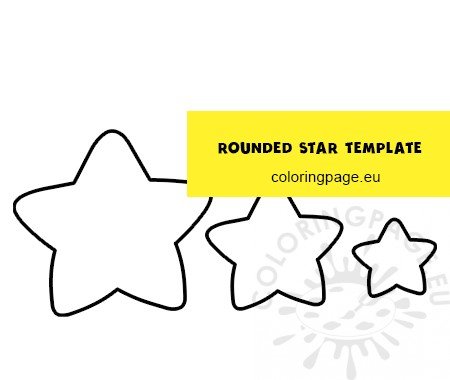 Rounded star template free coloring page