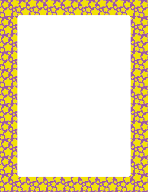 Printable pink and yellow star page border