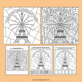 Bastille day coloring pages france flag pop art math craft activities board