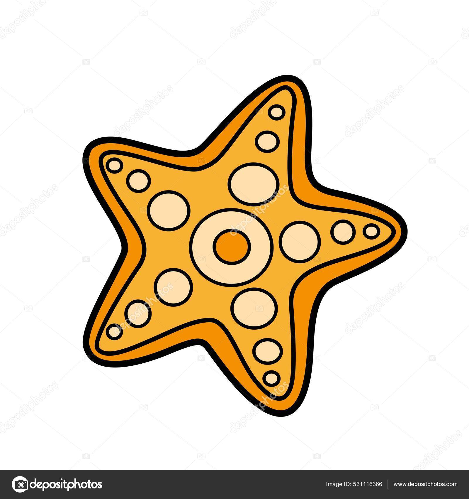 Starfish color variation coloring page isolated white background stock vector by yadviga