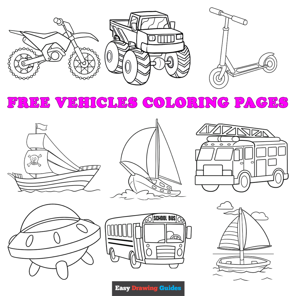 Free printable vehicles coloring pages for kids