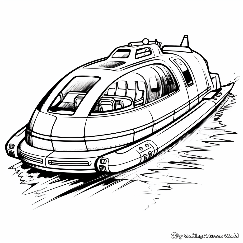 Speed boat coloring pages