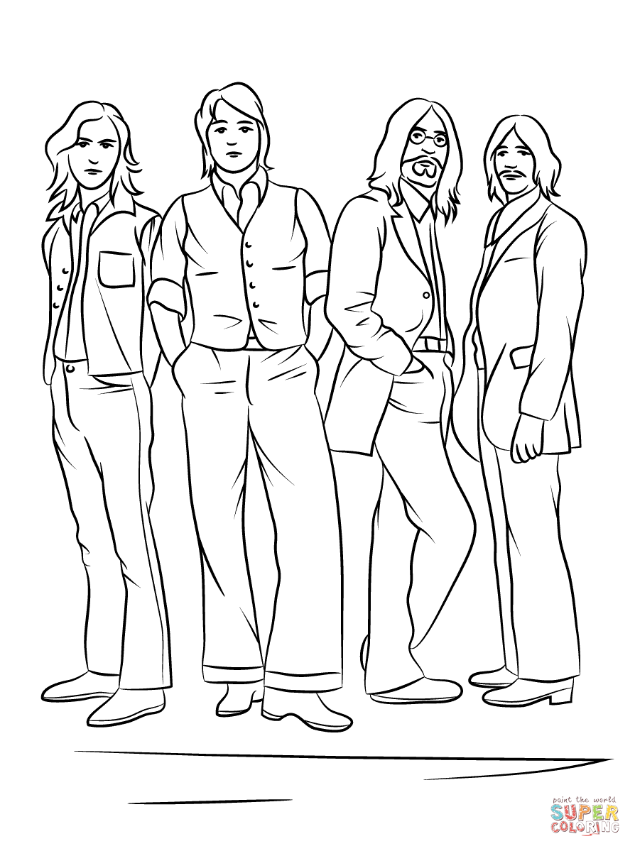 The beatles coloring page free printable coloring pages