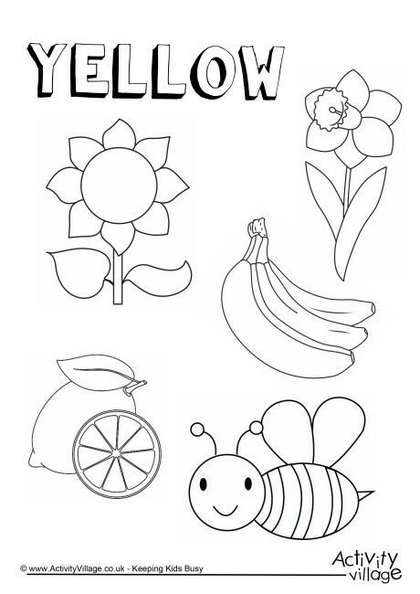 Yellow preschool coloring pages color worksheets color worksheets for preschool
