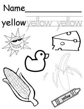 Color yellow coloringtracing page by alana kendall tpt