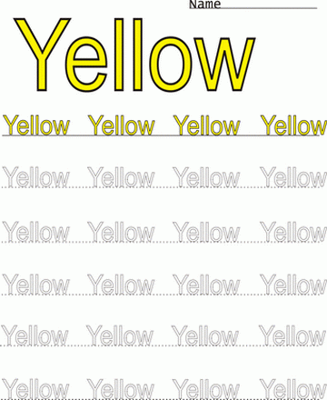 Printable yellow word color coloring worksheet coloring worksheets free online coloring pages