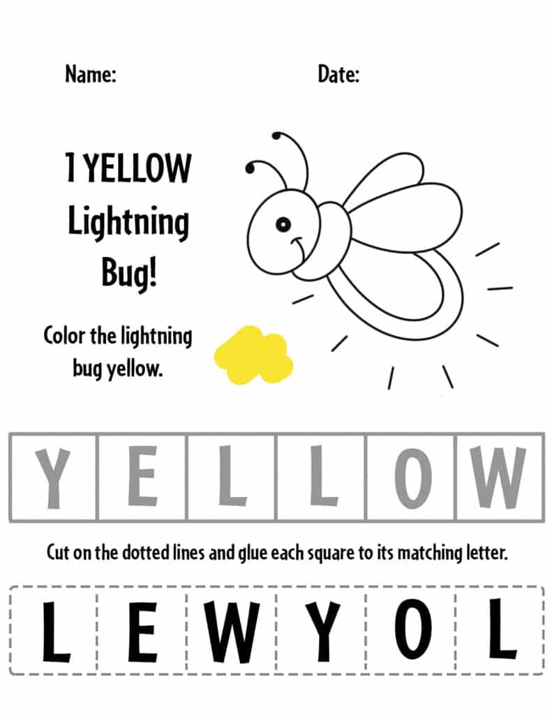 Yellow color activities and worksheets for preschool â the hollydog blog