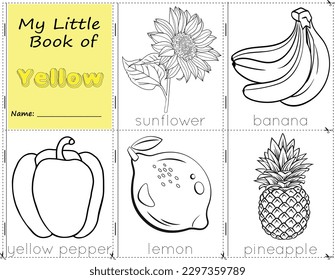 My little book yellow color objects stock vector royalty free