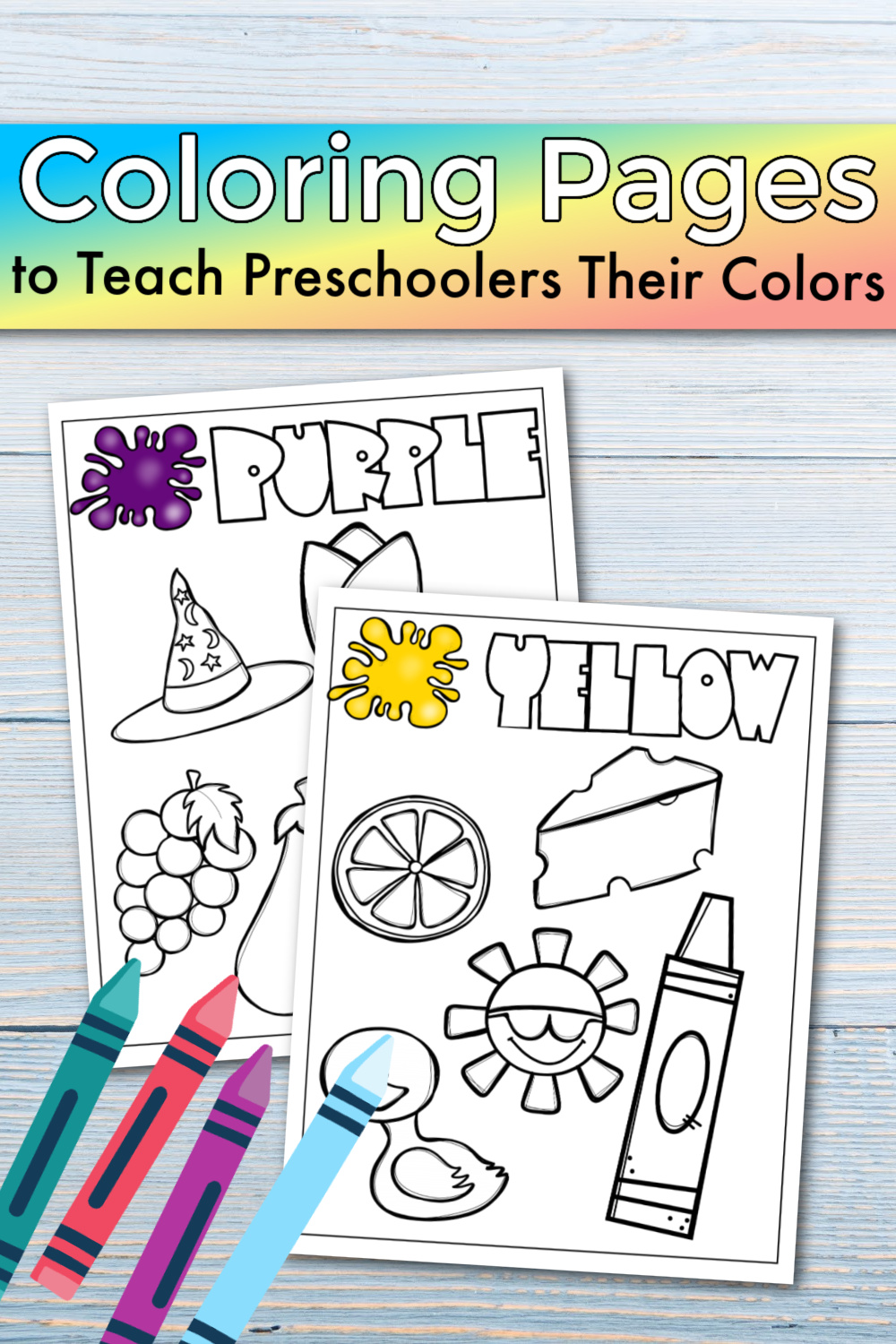 Free printable coloring pages to learn colors