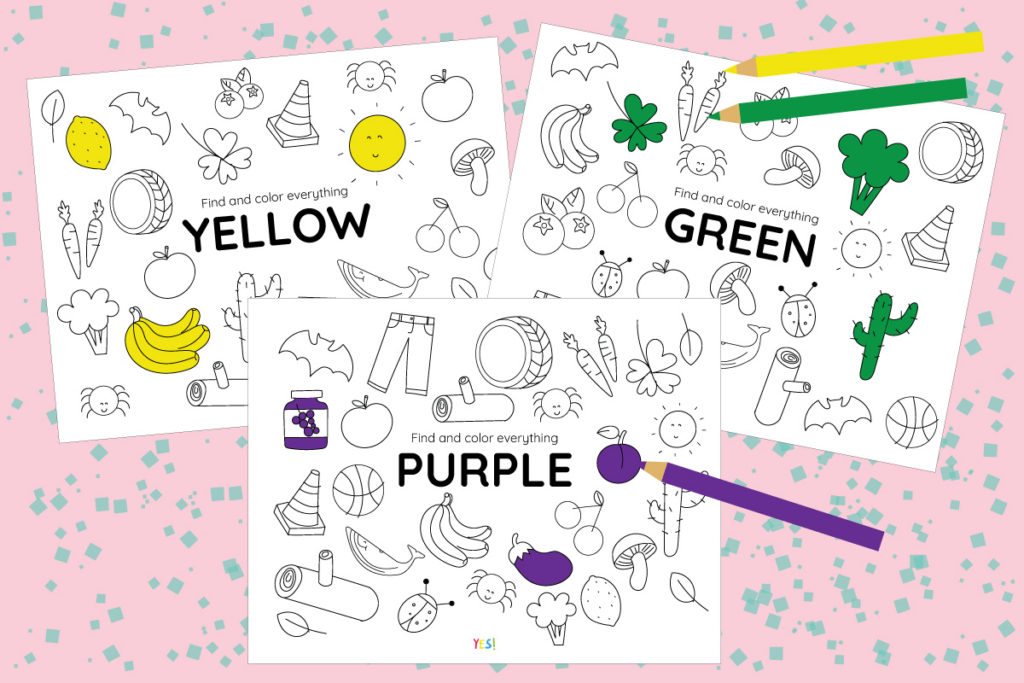 Printable coloring pages of colors