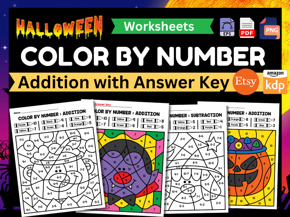 Color by numbers or color by code worksheet coloring pages