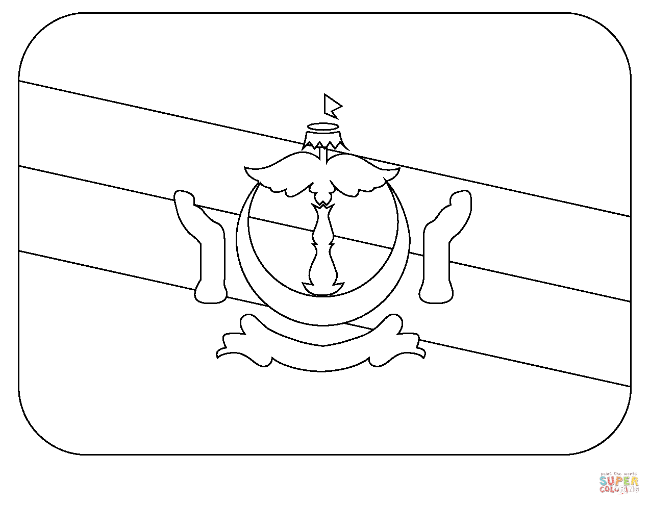 Flag of brunei emoji coloring page free printable coloring pages