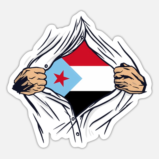 South yemen flag ripped sticker