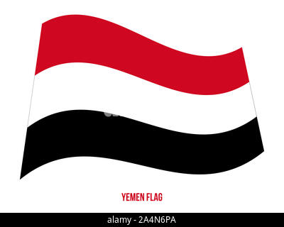 Yemen flag waving vector illustration on white background yemen national flag stock photo