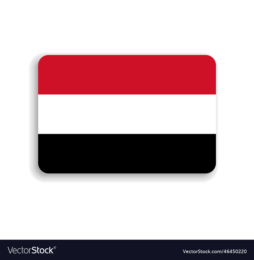 Rounded rectangle flag of yemen royalty free vector image