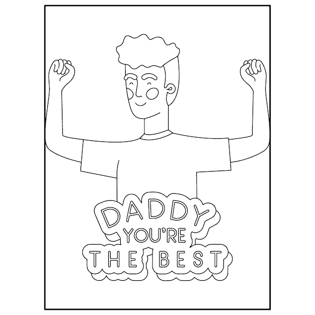 Premium vector father day coloring pages for kids