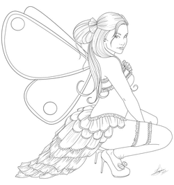 Fairies adult coloring pages