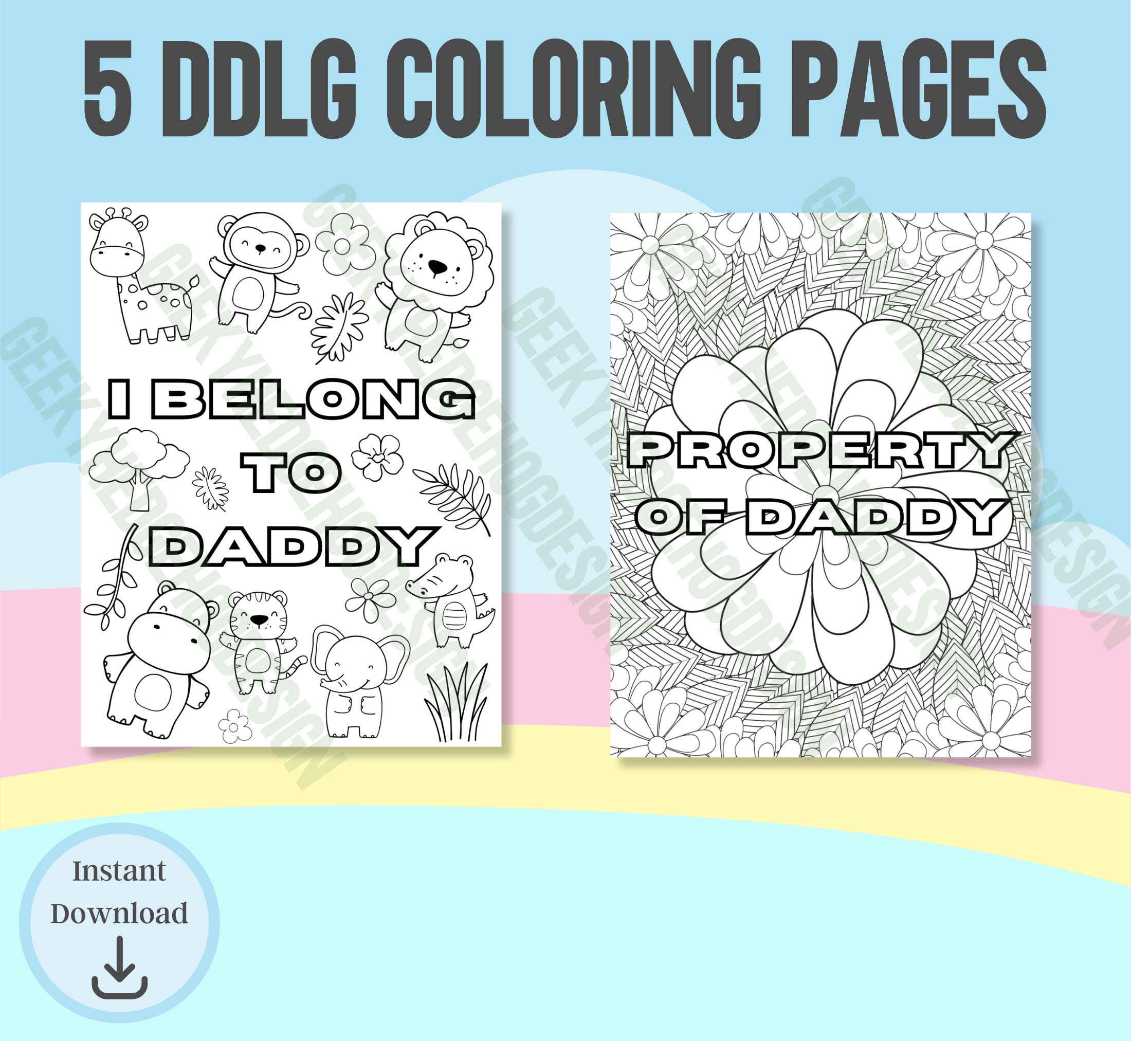 Coloring pages ddlg abdl yes daddy babygirl in training adult coloring book little space activity bdsm sub brat printable
