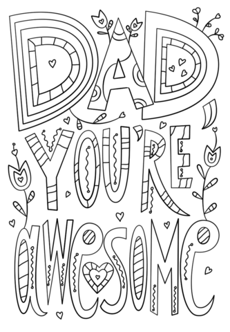 Dad youre awesome coloring page free printable coloring pages