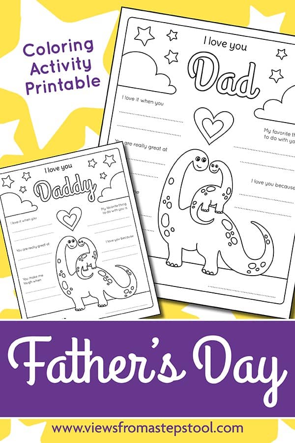I love dad coloring page
